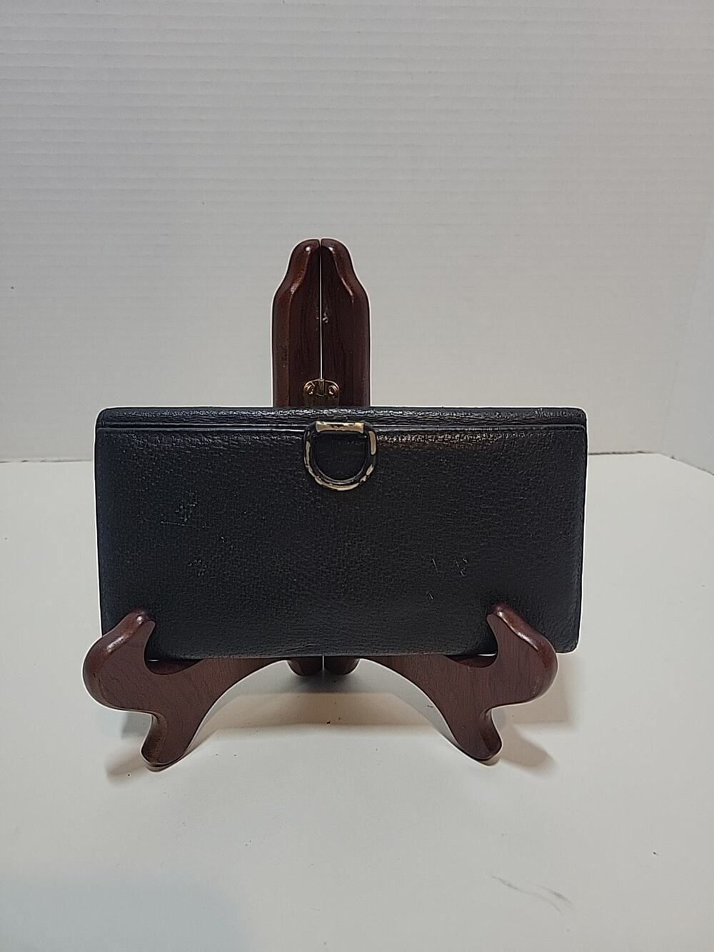 AUTHENTIC RARE VINTAGE GUCCI LONG BLACK WALLET WITH CLASP